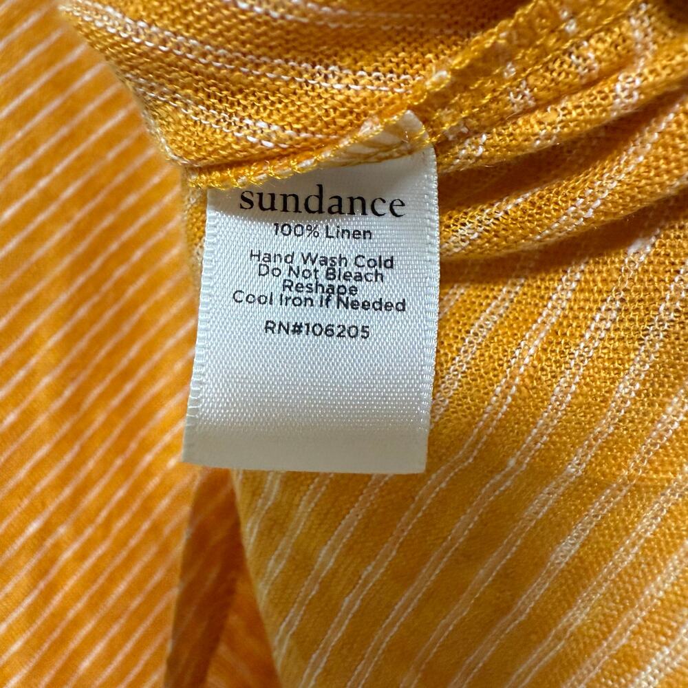 Sundance New Women's 100% Linen Yellow Striped Mary Kate Tank Top Size Small - Picture 9 of 12